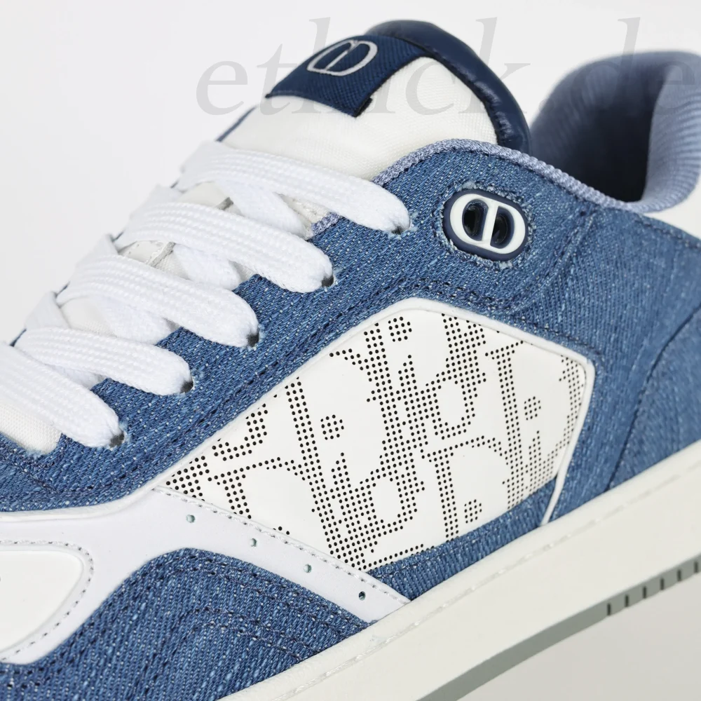 B27 Uptown Low-Top-Sneaker Weißes, glattes Kalbsleder und Blauer Denim – Bild 9