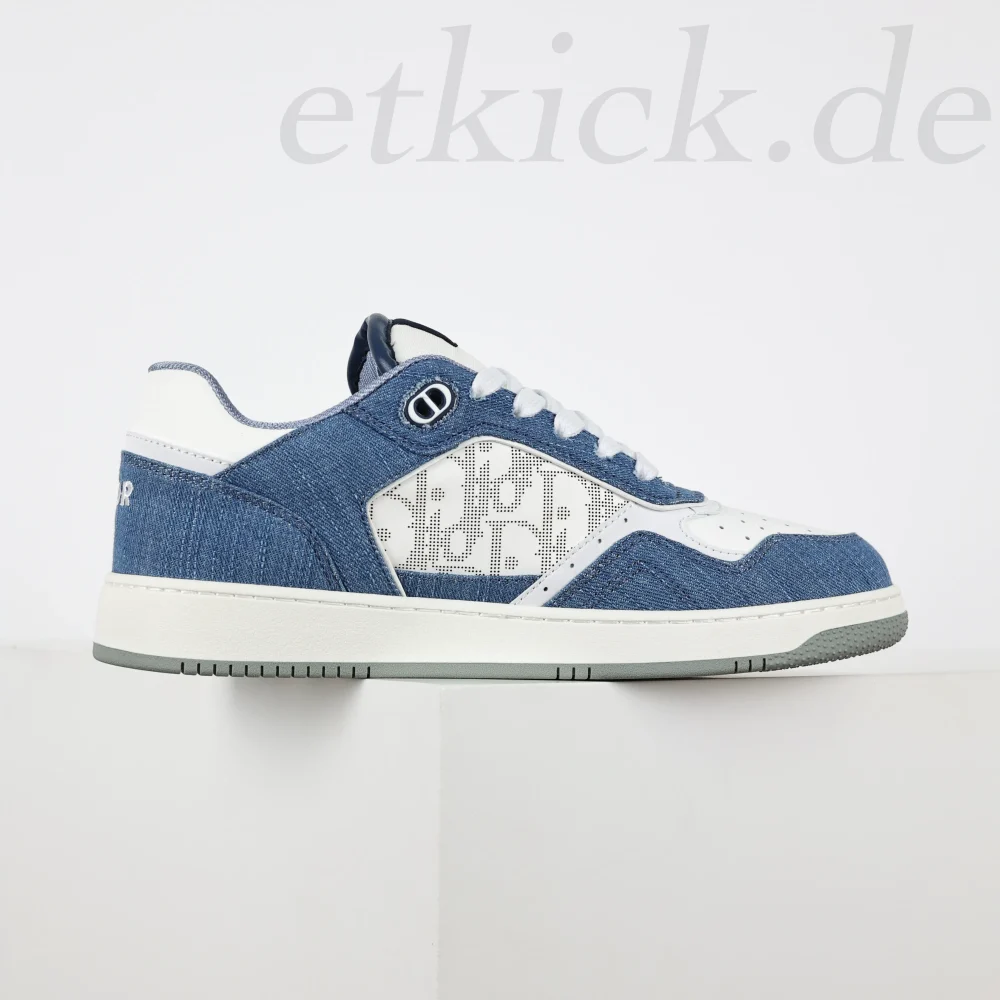 B27 Uptown Low-Top-Sneaker Weißes, glattes Kalbsleder und Blauer Denim – Bild 4