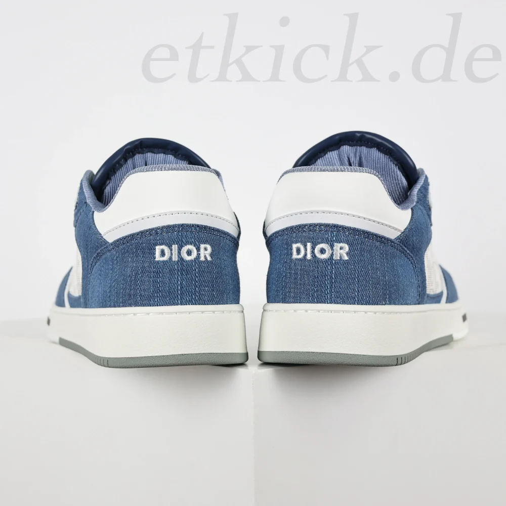 B27 Uptown Low-Top-Sneaker Weißes, glattes Kalbsleder und Blauer Denim – Bild 8