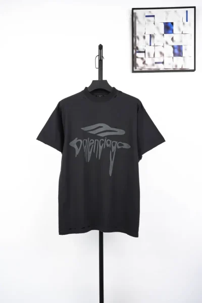 Balenciaga 3M Destruction Kurzarm Schwarz