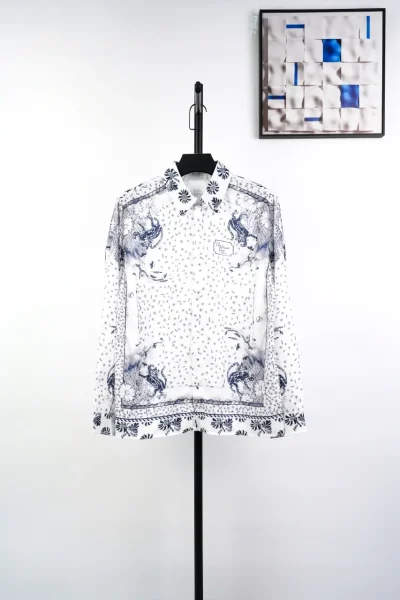 Childlike Flower Painting Langarmshirt Blau