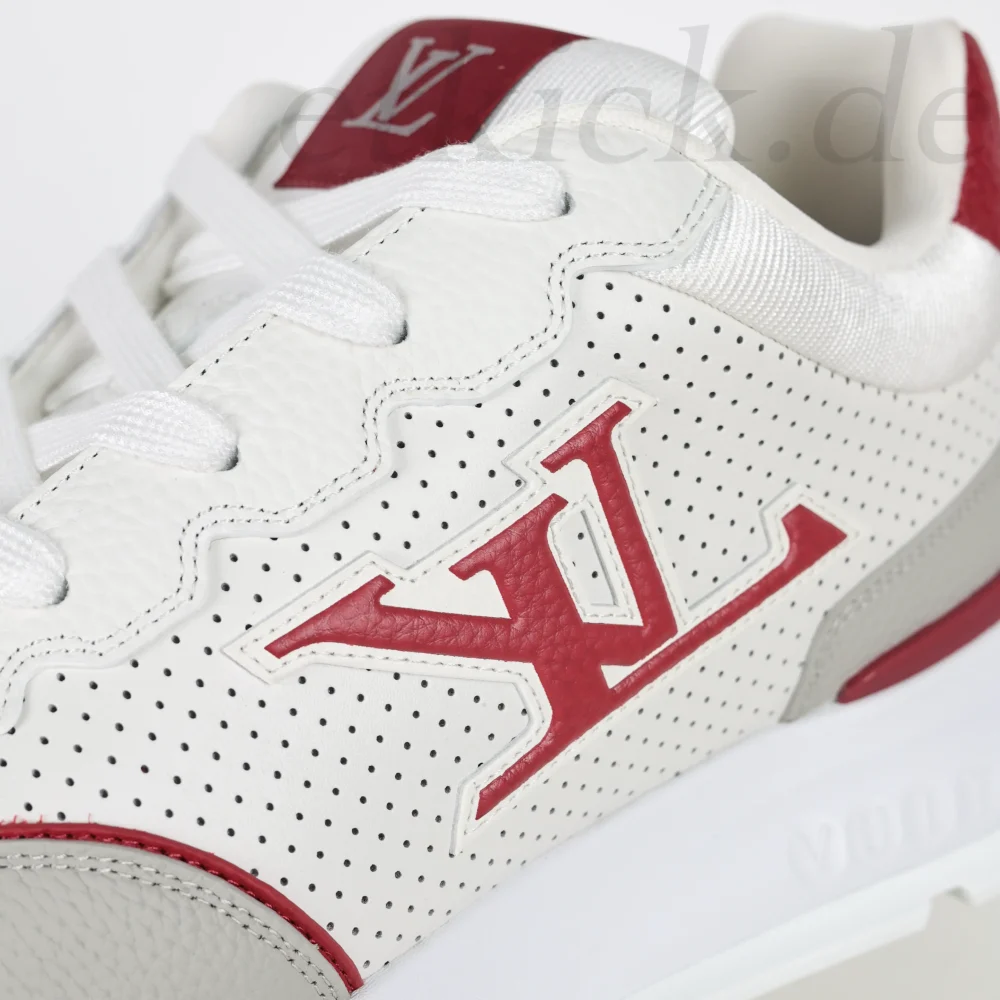 Classic Sneaker runde Zehenpartie Schnürschuhe Freizeitschuhe Rot und Weiß – Bild 9