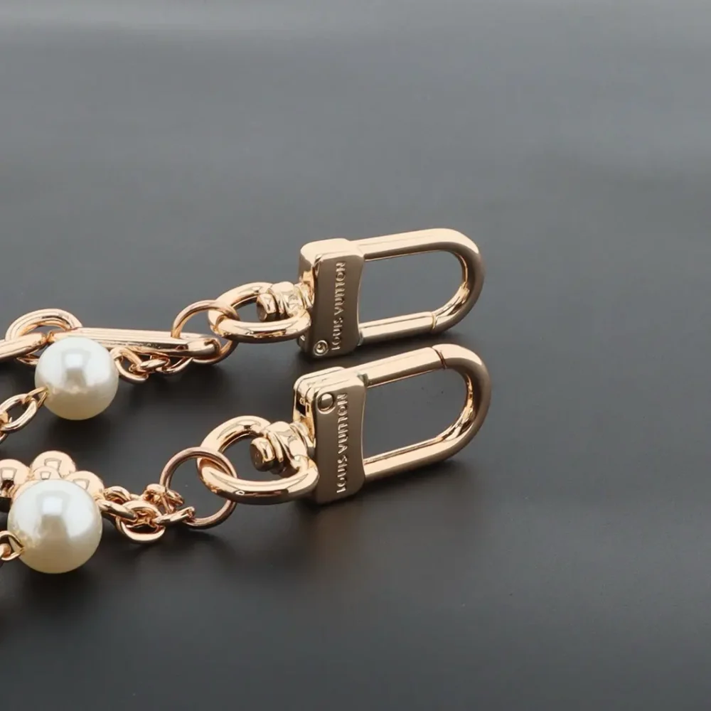 Gürtelkette mit doppelter Kette und Blumenperlen Gold – Bild 6