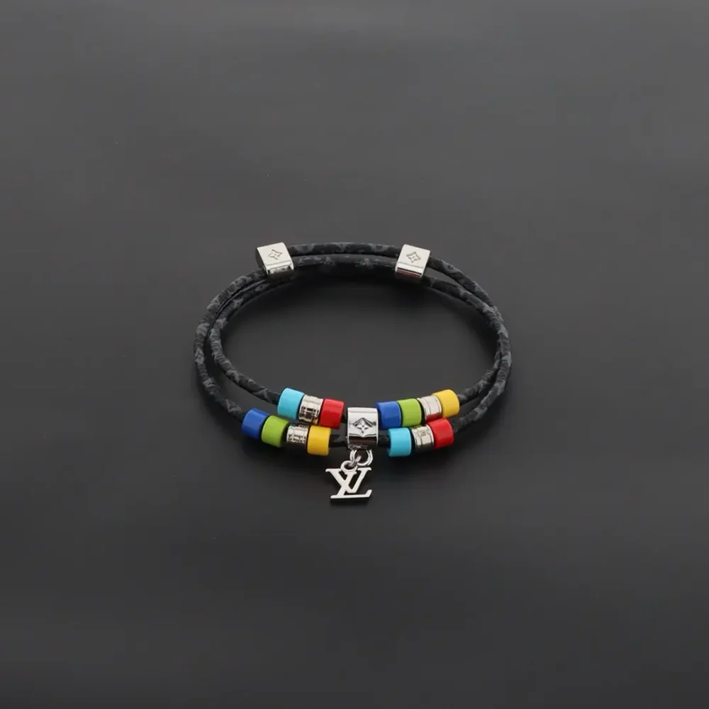 Logo-Charm-Armband grau