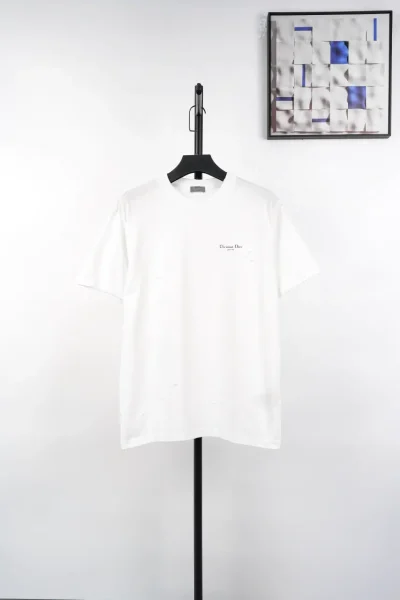 Maiglöckchen-Slogan-Print kurzärmelig weiß