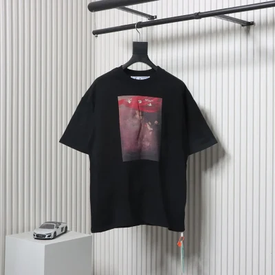 OFF-WHITE T-Shirt mit verschwommenem Ölgemälde-Pfeil-Print