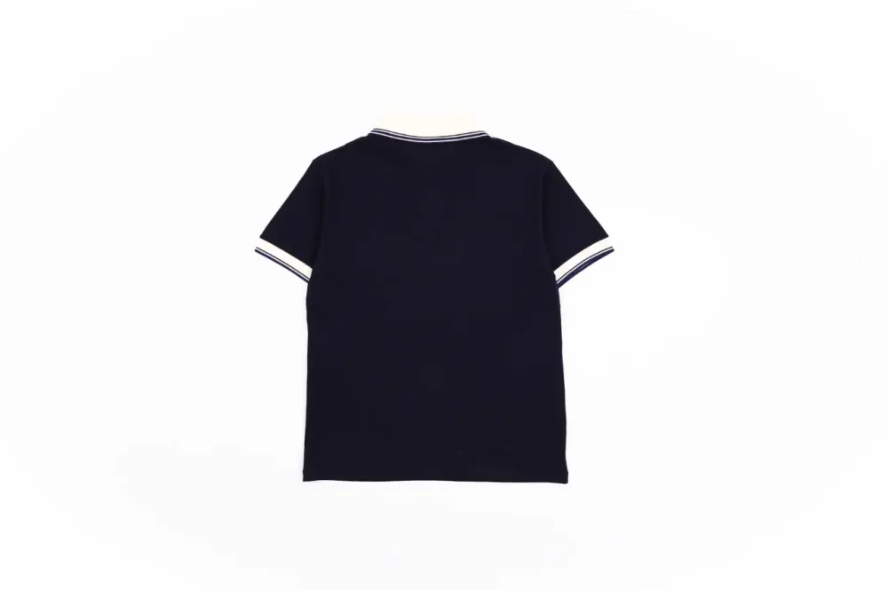 Poloshirt mit Doppel-G-Stickerei in Marineblau – Bild 12