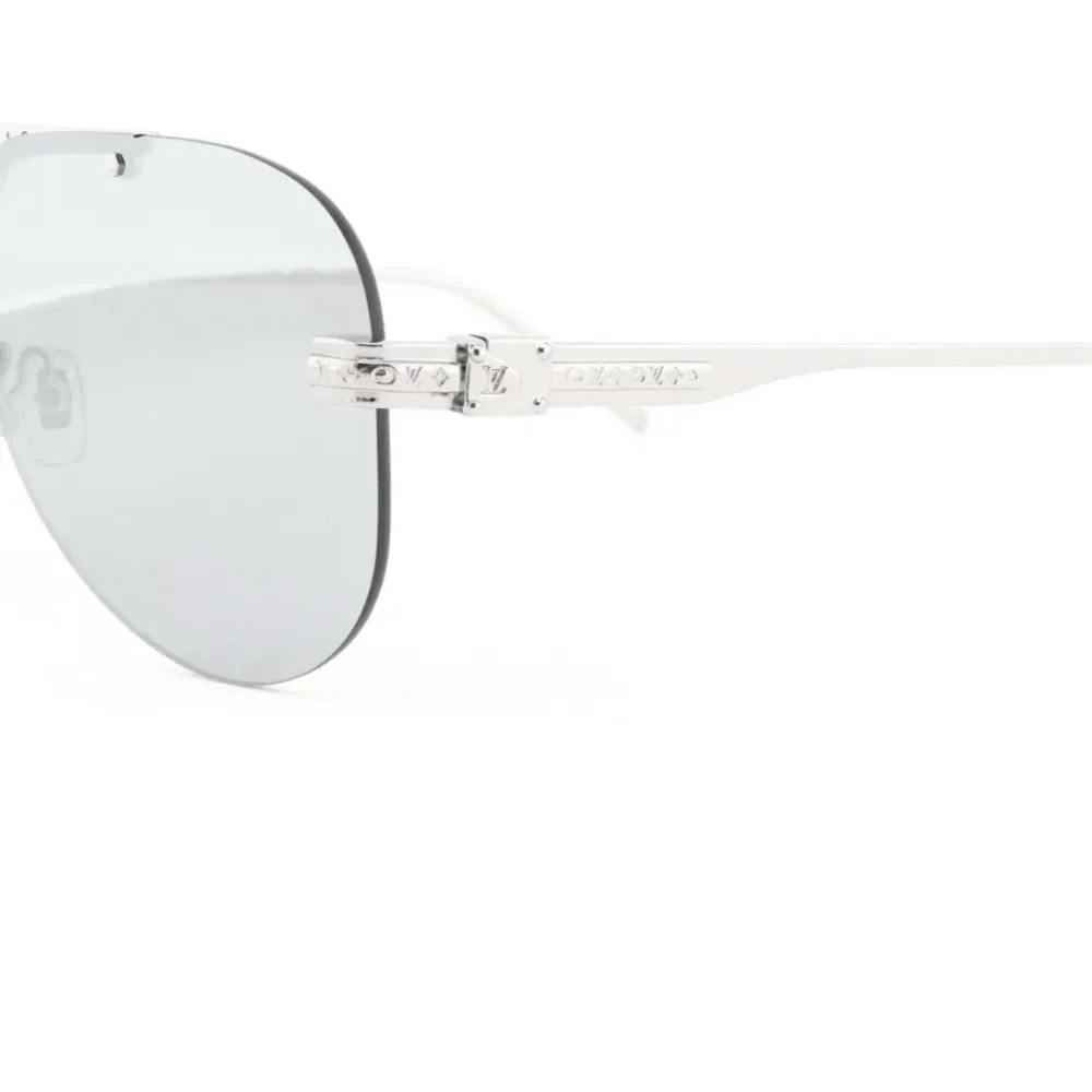 Randlose Pilotensonnenbrille Schwarz/Silber – Bild 24
