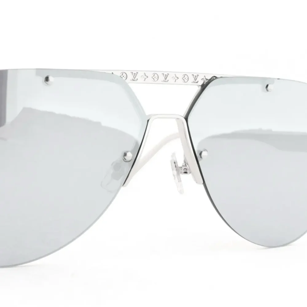 Randlose Pilotensonnenbrille Schwarz/Silber – Bild 23