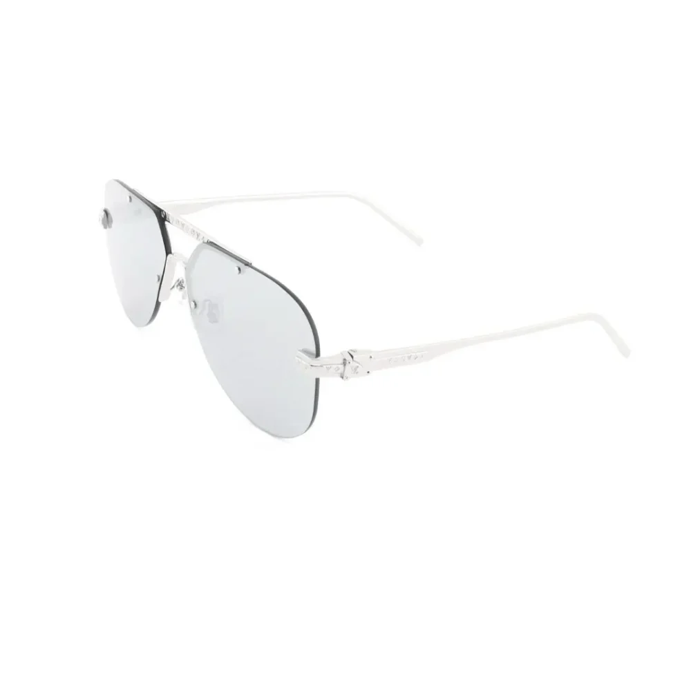 Randlose Pilotensonnenbrille Schwarz/Silber – Bild 20