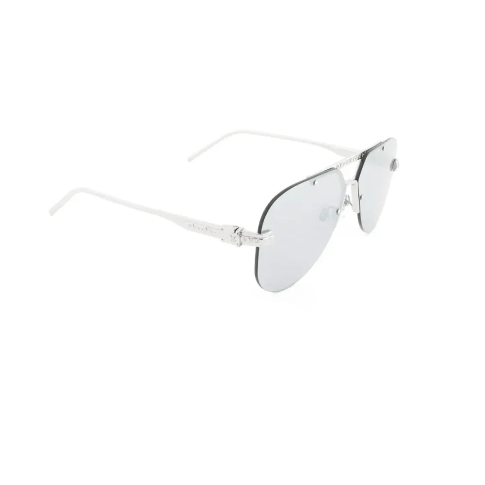 Randlose Pilotensonnenbrille Schwarz/Silber – Bild 21