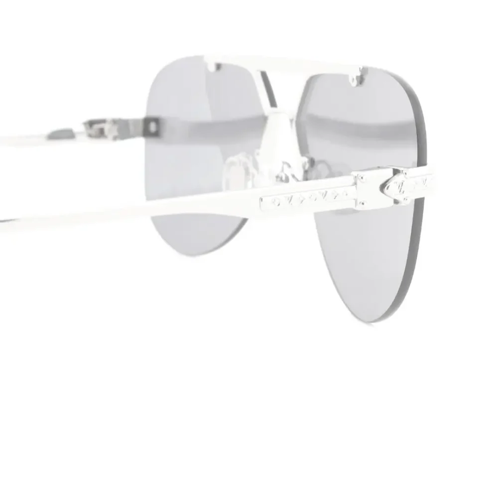 Randlose Pilotensonnenbrille Schwarz/Silber – Bild 22