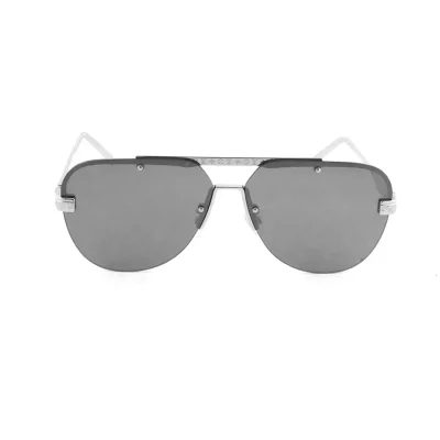 Randlose Pilotensonnenbrille Schwarz/Silber