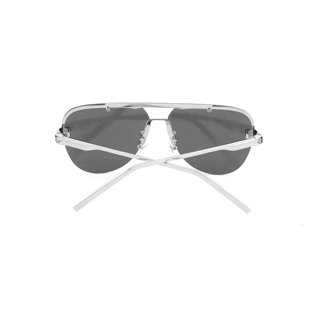 Randlose Pilotensonnenbrille Schwarz/Silber – Bild 2