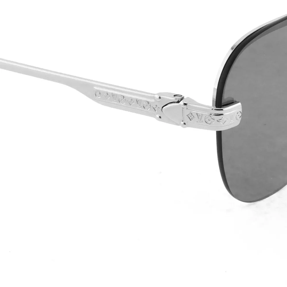 Randlose Pilotensonnenbrille Schwarz/Silber – Bild 5