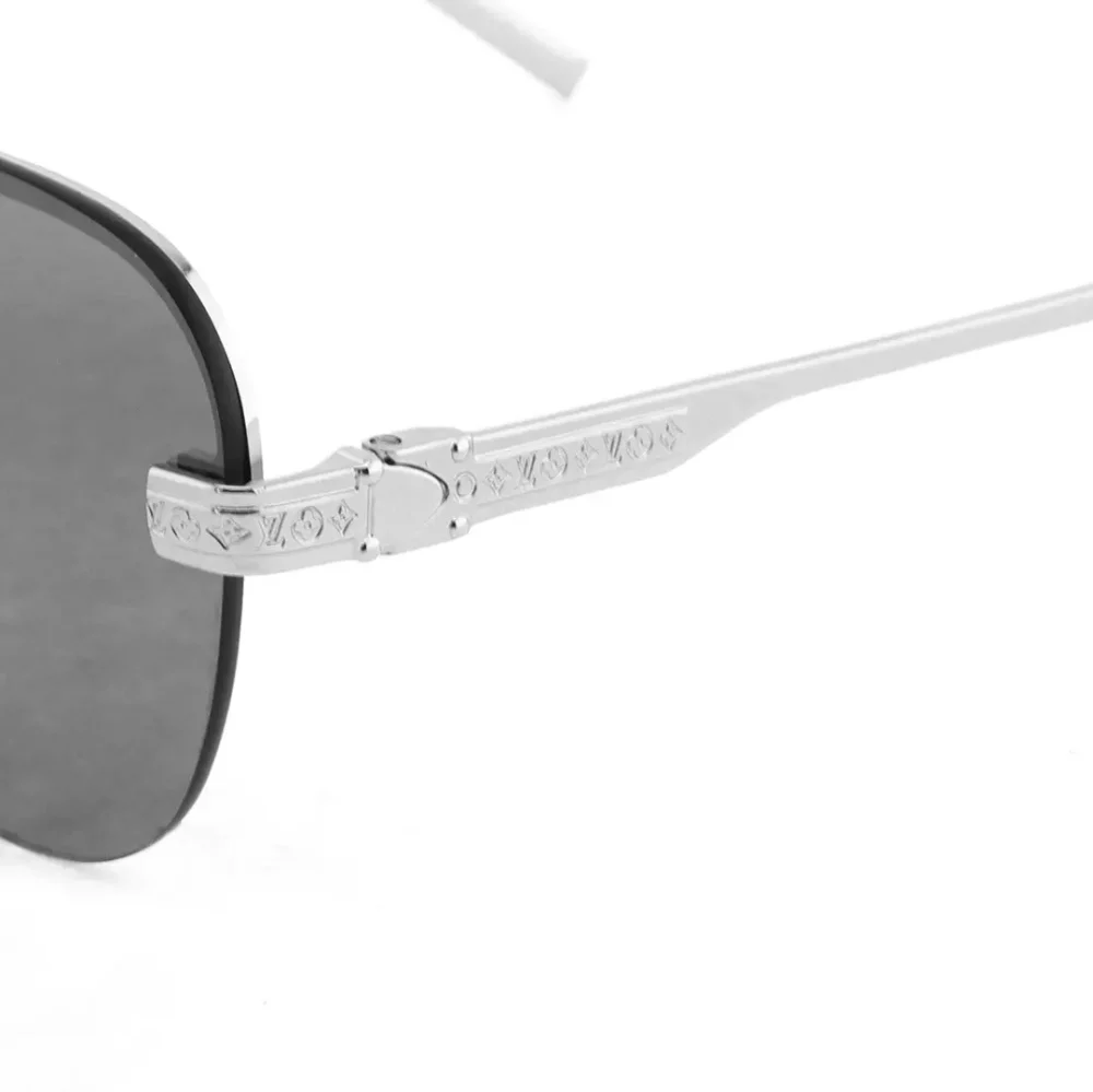 Randlose Pilotensonnenbrille Schwarz/Silber – Bild 6