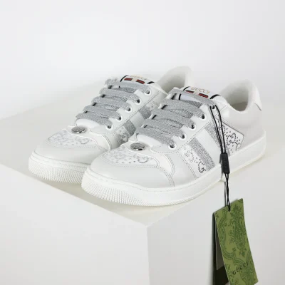 Screener Damensneaker in Hellgraues Leder Reps