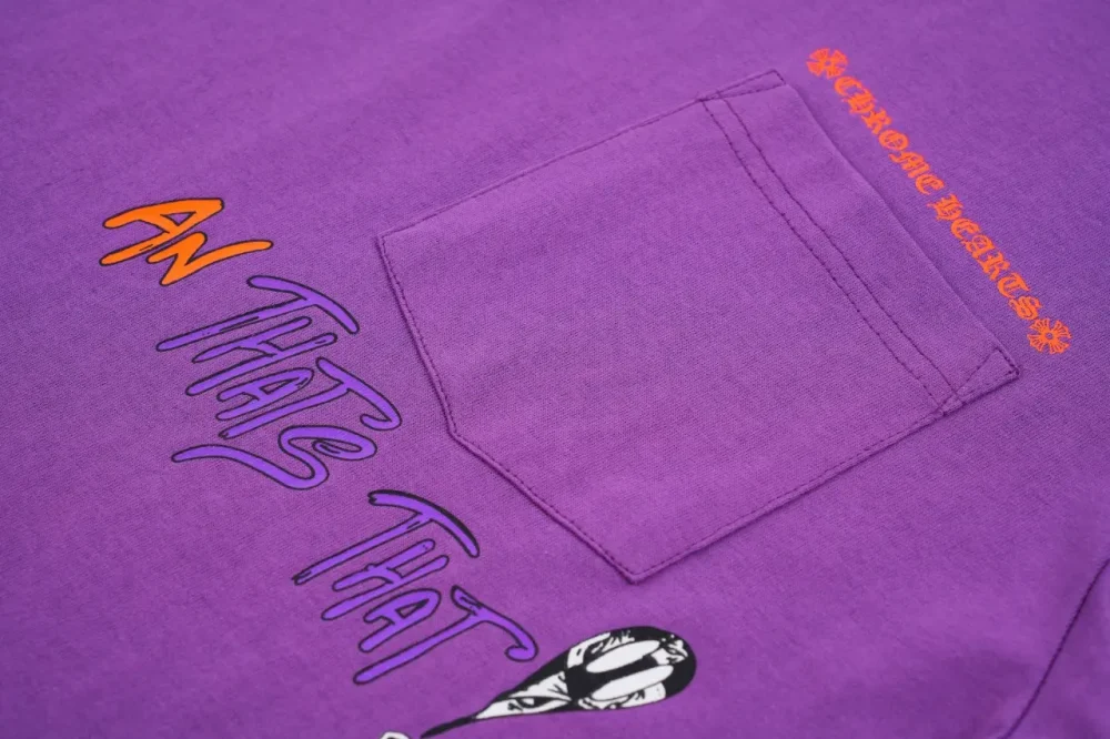 T-Shirt mit Stickerei-Print in Lila – Bild 5