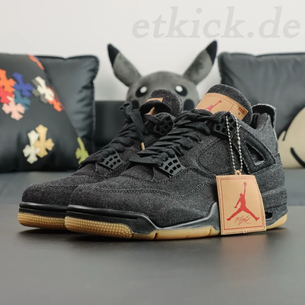 Top Levi's x Air Jordan 4 Retro NRG „Black Levis“ Replica – Bild 3