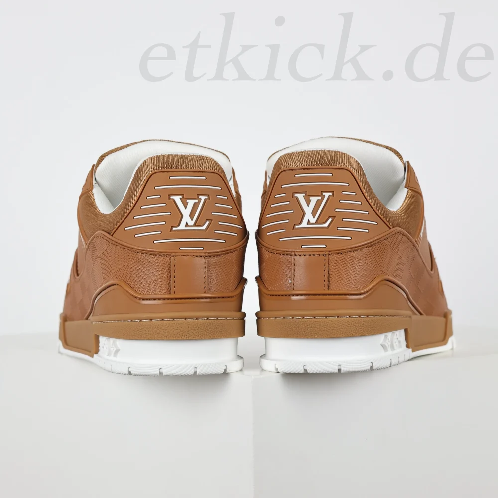 Trainer Sneaker Cognac Braun Damier-Geprägtes Kalbsleder Reps – Bild 4