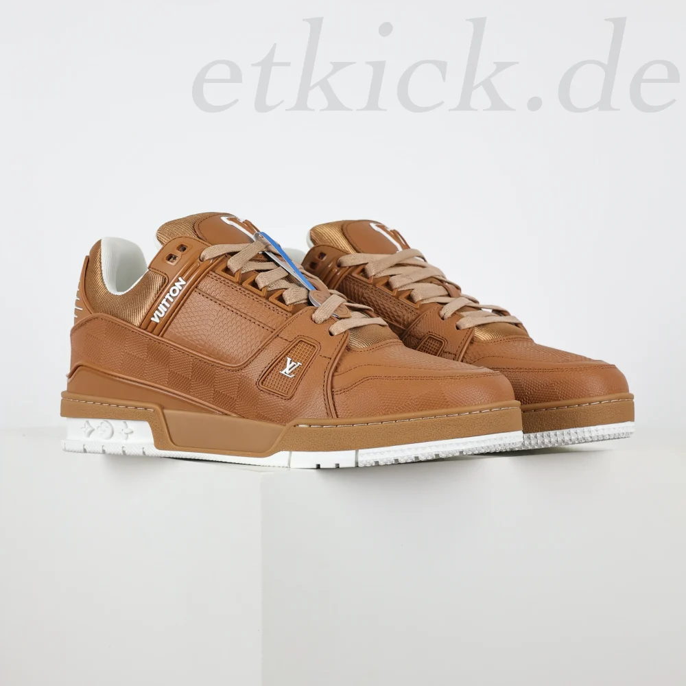 Trainer Sneaker Cognac Braun Damier-Geprägtes Kalbsleder Reps – Bild 3