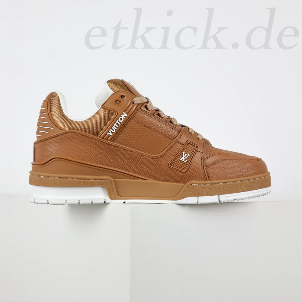 Trainer Sneaker Cognac Braun Damier-Geprägtes Kalbsleder Reps – Bild 6