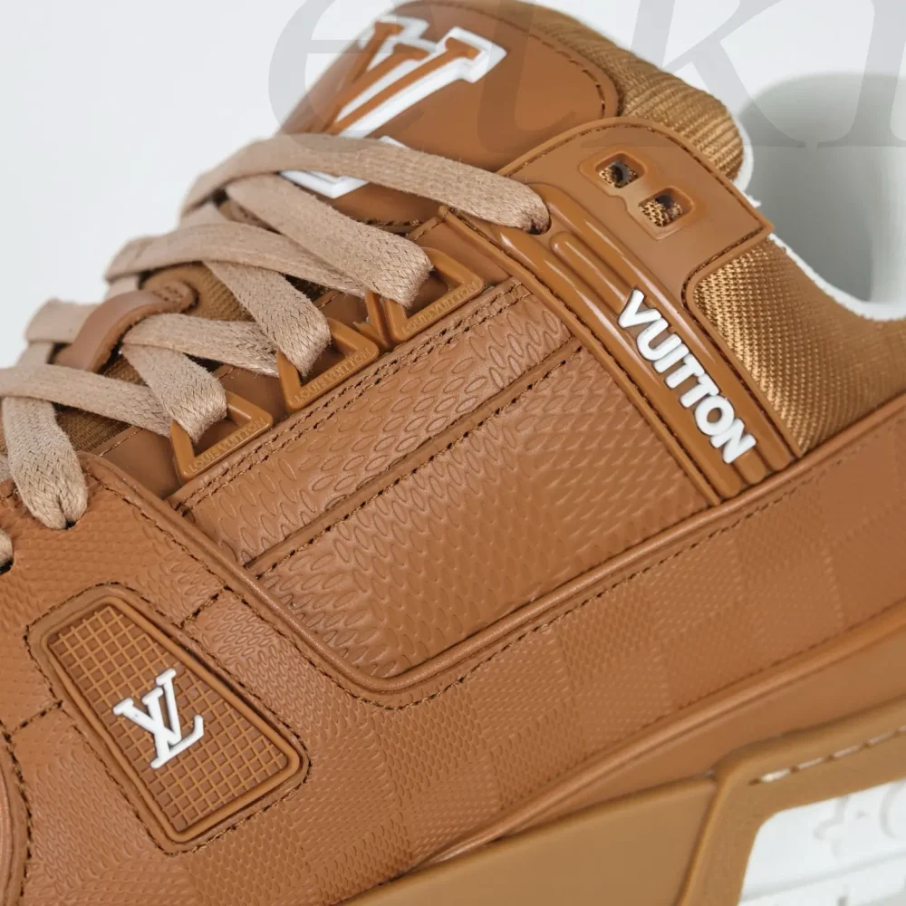 Trainer Sneaker Cognac Braun Damier-Geprägtes Kalbsleder Reps – Bild 7