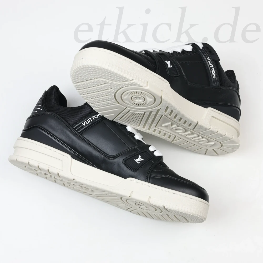 Trainer Sneaker Schwarzes mattes Kalbsleder – Bild 7