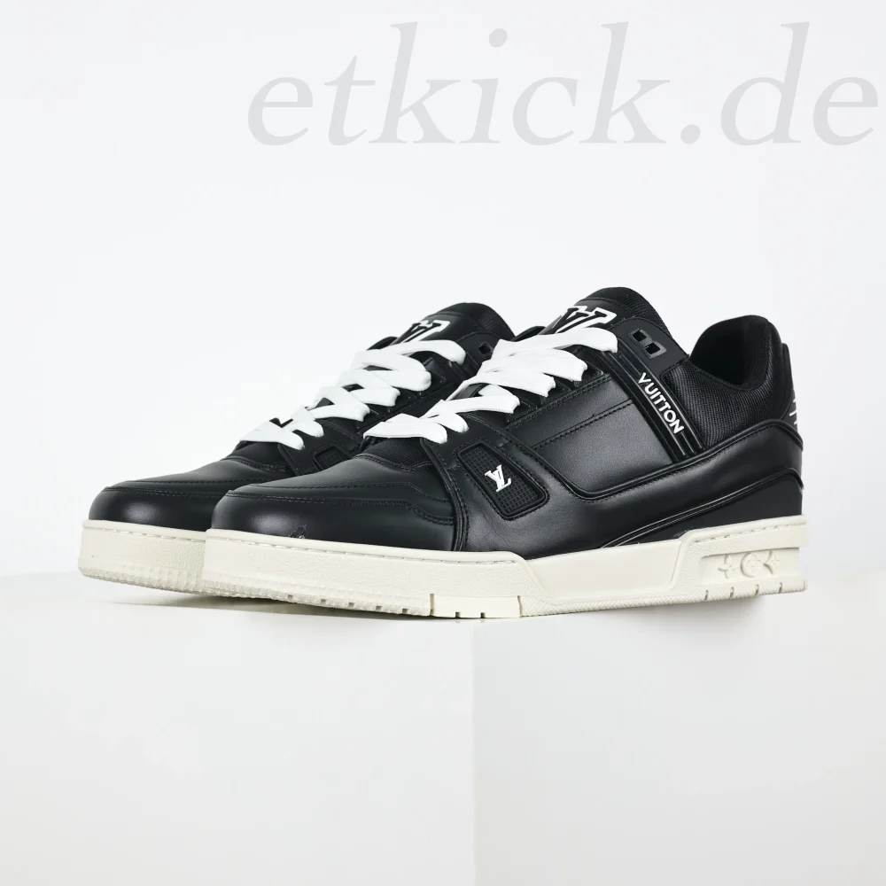 Trainer Sneaker Schwarzes mattes Kalbsleder – Bild 2