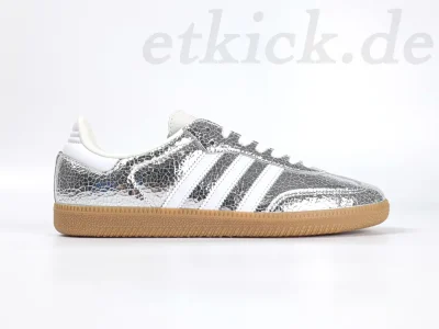 adidas Samba OG Silber Metallic Cracked Leather Damen