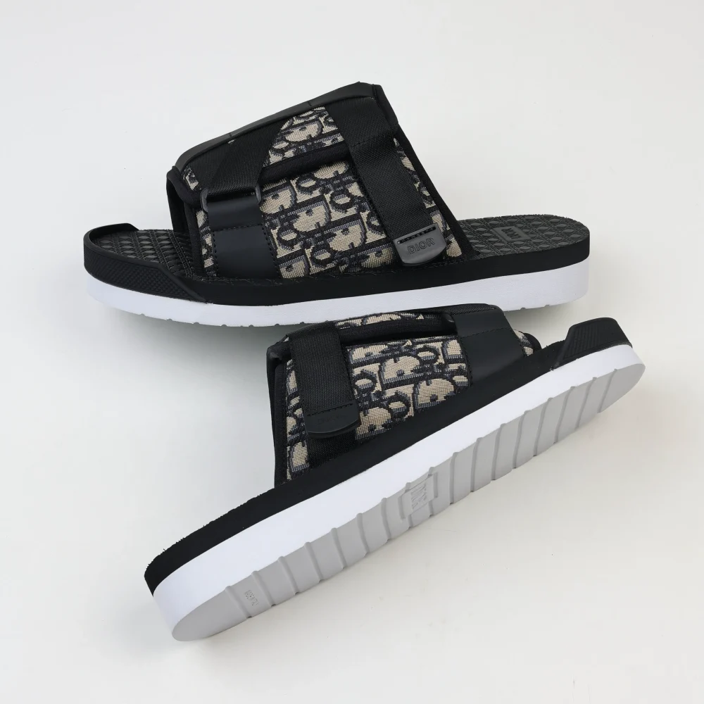 Alpha Sandale Beige und Schwarz Schräger Jacquard – Bild 6