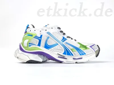 Balenciaga White Runner Sneaker in Weiß Gelb und Blau