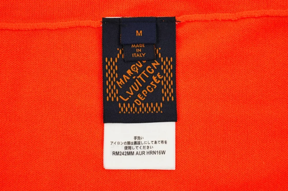 Coconut Tree Buchstaben Jacquard Rundhals Kurzarm Orange – Bild 9