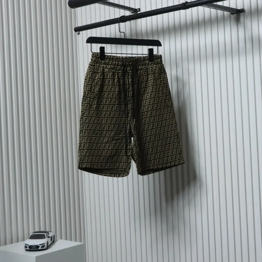 Gewebte Shorts aus Baumwolle mit Doppel-F-Volldruck