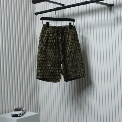 Gewebte Shorts aus Baumwolle mit Doppel-F-Volldruck