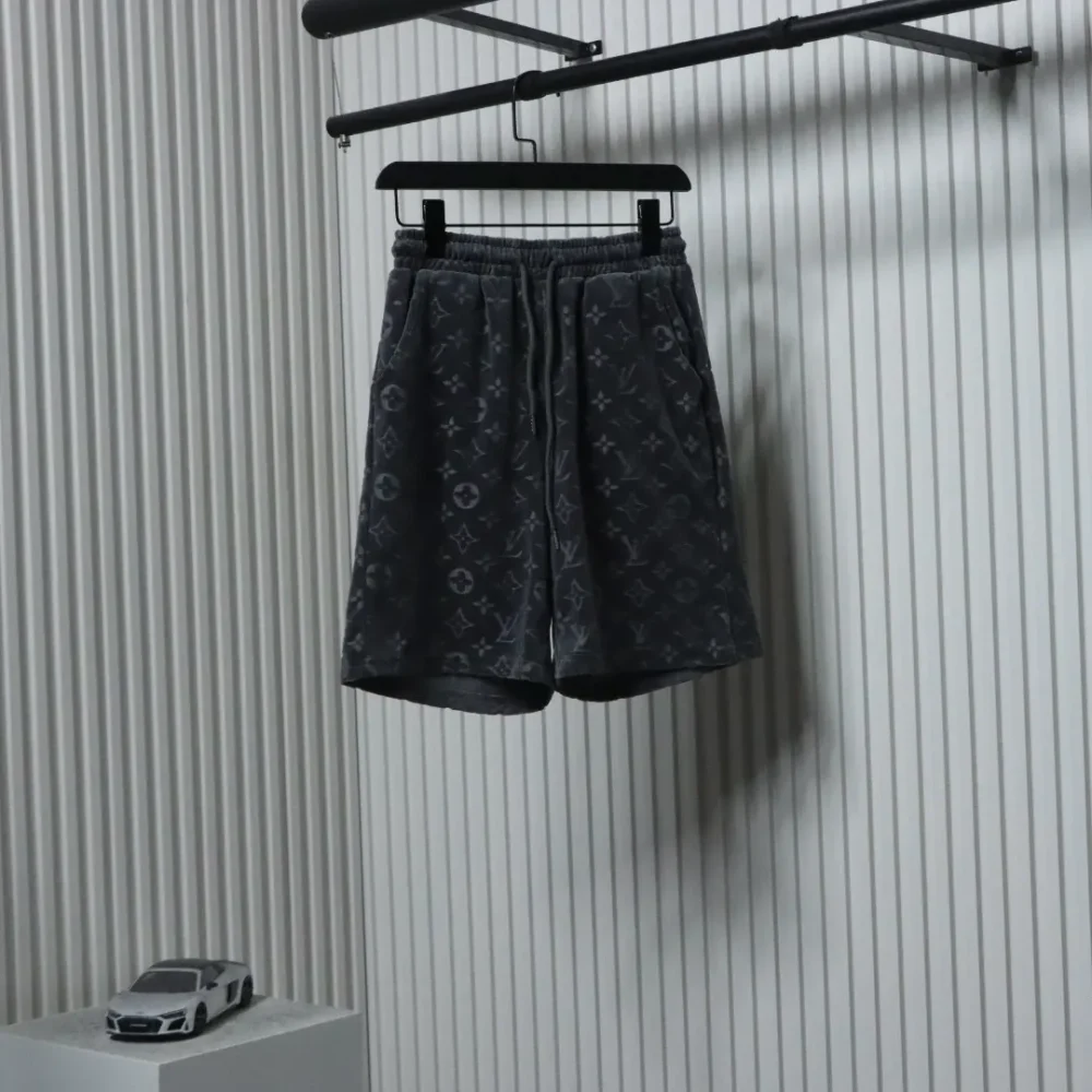 Handtuchbeflockte Jacquard-Shorts mit Monogramm