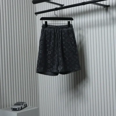 Handtuchbeflockte Jacquard-Shorts mit Monogramm