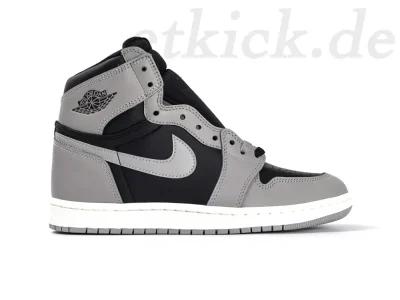 Jordan 1 Retro High Shadow 2.0 Schwarz Rauchgrau und Weiß