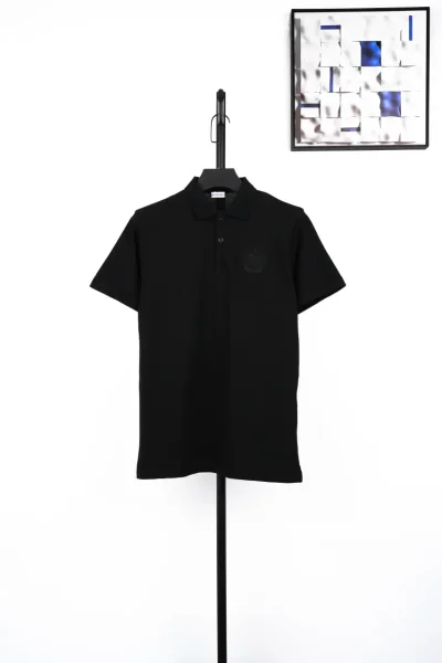 Poloshirt mit Pferdestickerei von Oak Leaf, kurzärmelig Schwarz