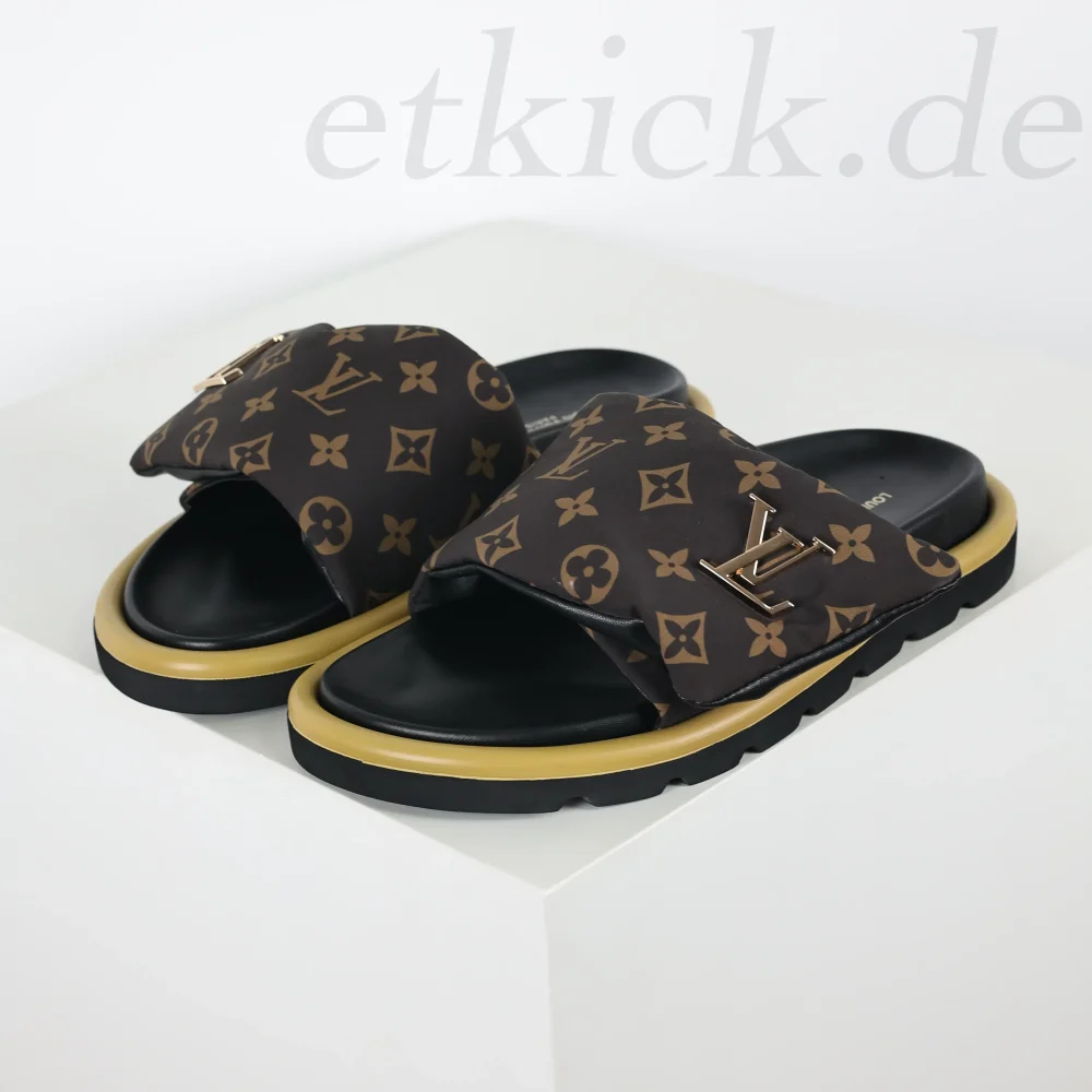 Poolkissen Flat Comfort Mule Braun Monogramm-Jacquard