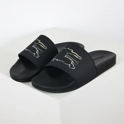 Schwarze Gummi-Sandalen zum Hineinschlüpfen Neu