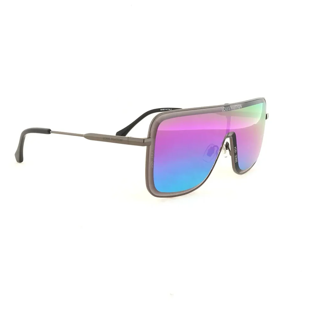 Sonnenbrille mit Farbverlaufsvisier und Metallrahmen – Bild 2