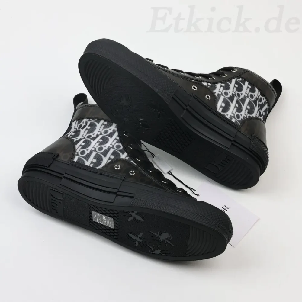B-23 High Top Sneakers Schwarz Mesh And Oblique – Bild 8
