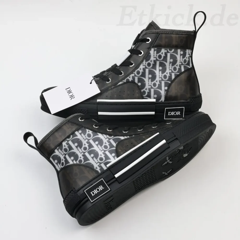 B-23 High Top Sneakers Schwarz Mesh And Oblique – Bild 6