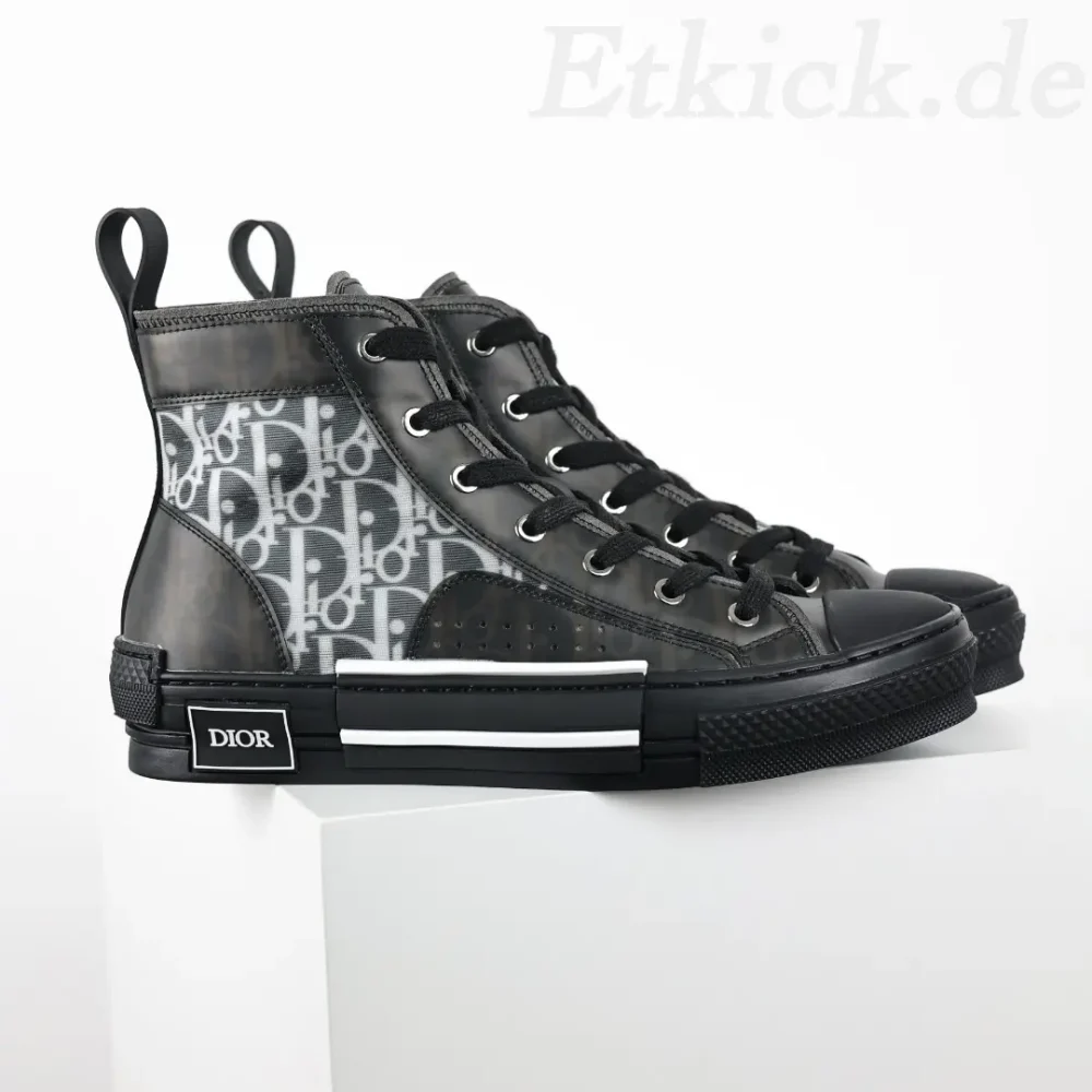 B-23 High Top Sneakers Schwarz Mesh And Oblique – Bild 2