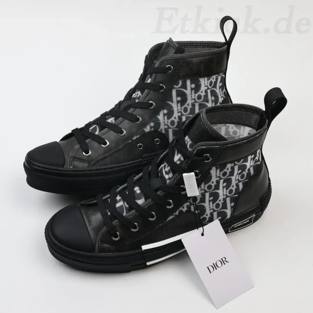 B-23 High Top Sneakers Schwarz Mesh And Oblique – Bild 5