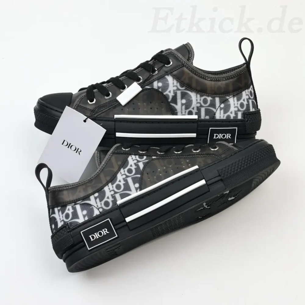 B23 Low Top Sneakers Schwarz Mesh And Oblique – Bild 8