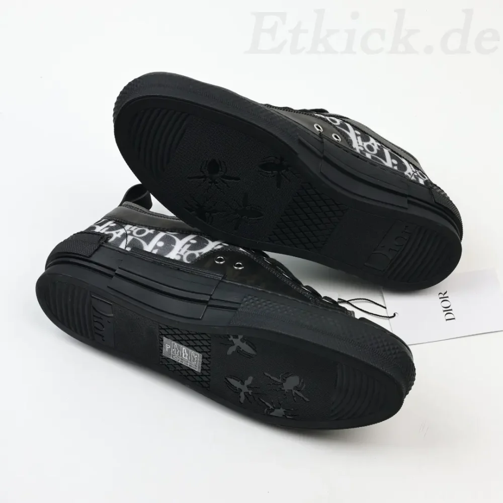 B23 Low Top Sneakers Schwarz Mesh And Oblique – Bild 7