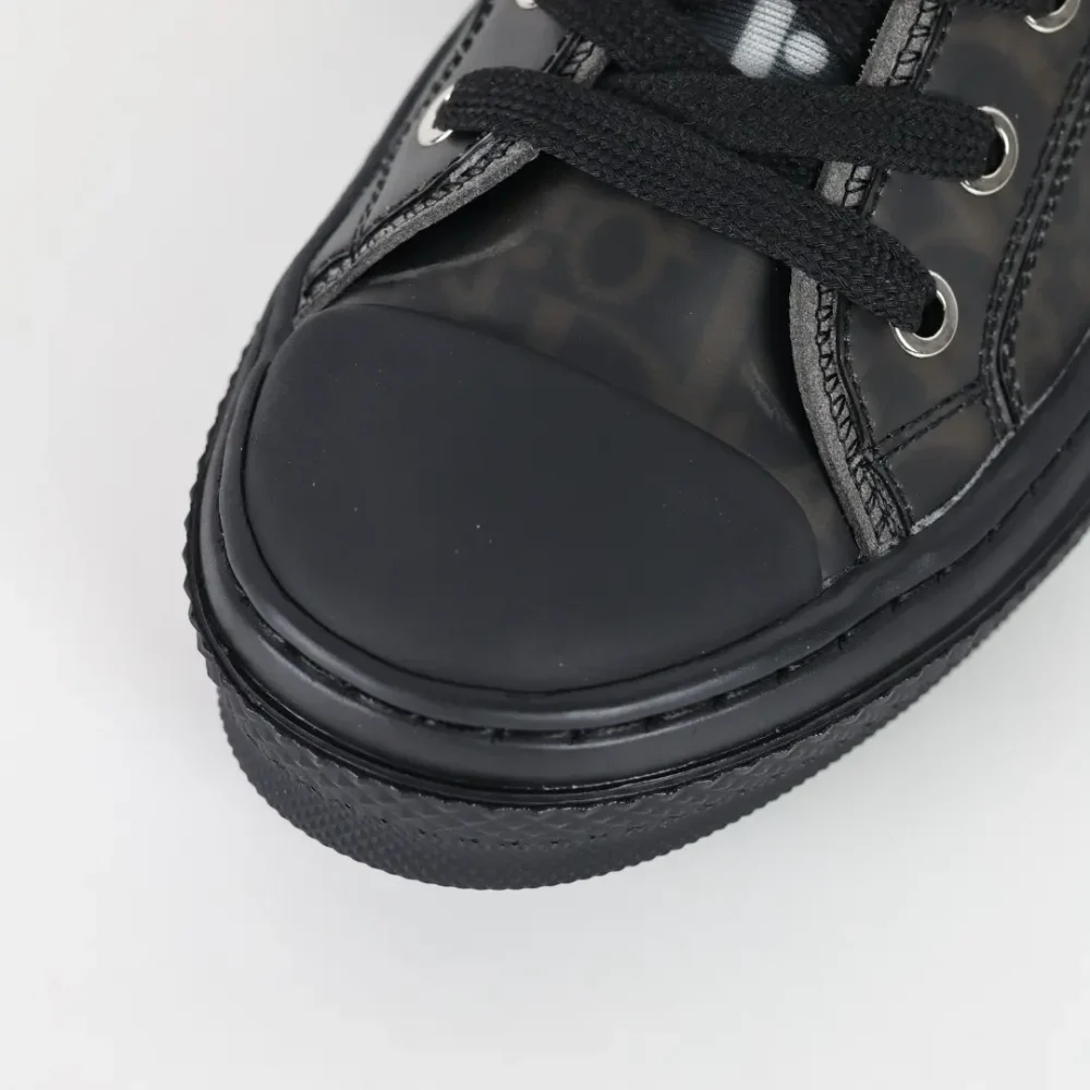 B23 Low Top Sneakers Schwarz Mesh And Oblique – Bild 10