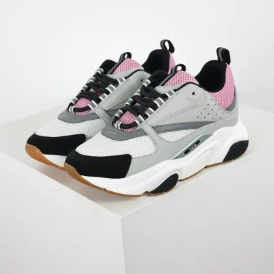 B22 Herren Jogging Fashion Sneakers Grau Rosa Weiß